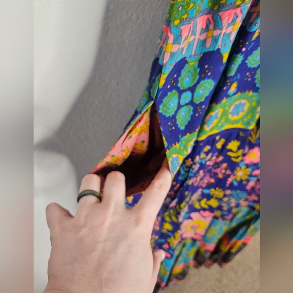 NWT Natural Life Bohemian Rainbow Floral Smocked Back Floral Tricia Maxi Dress - Picture 6 of 12